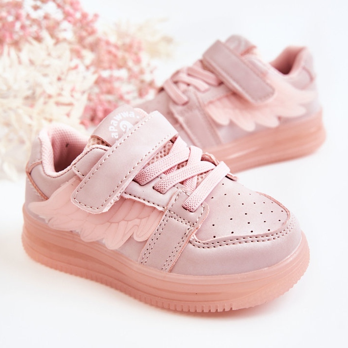 PA1 Children's Leather Sport Shoes With Velcro Pink Angel 2 PA1 Children's Leather Sport Shoes With Velcro Pink Angel 2