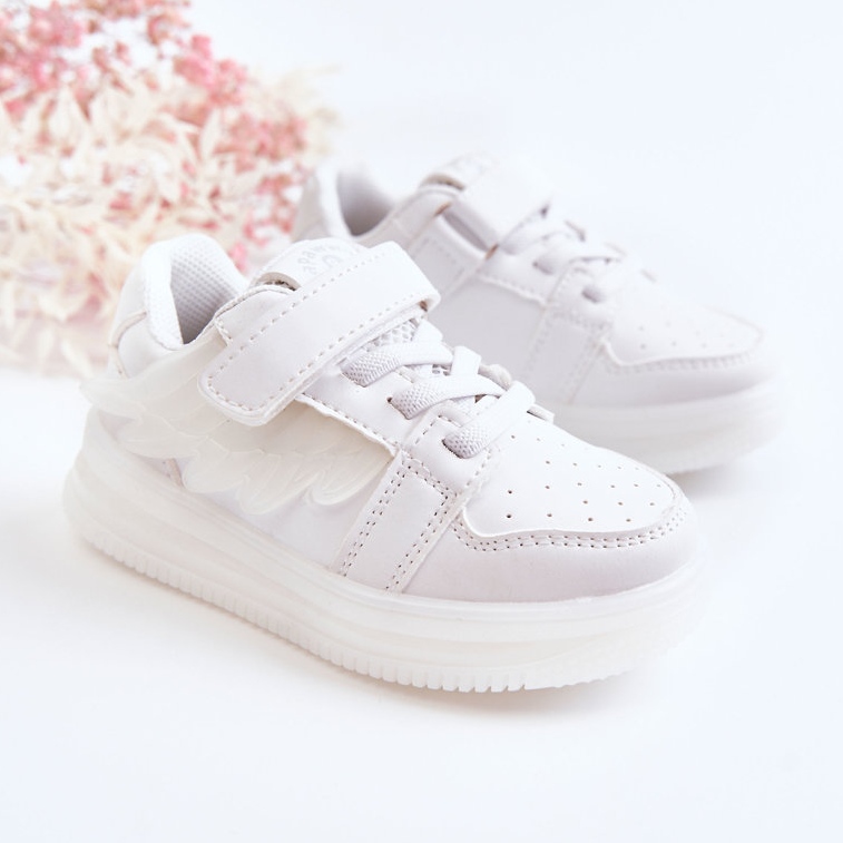 PA1 Children's Leather Sport Shoes With Velcro White Angel 2
