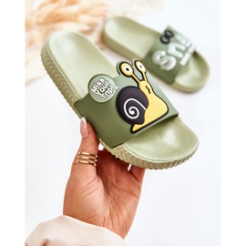 Light Children's Green Snail Slippers 1