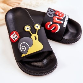 Light Children's Black Snail Slippers 2
