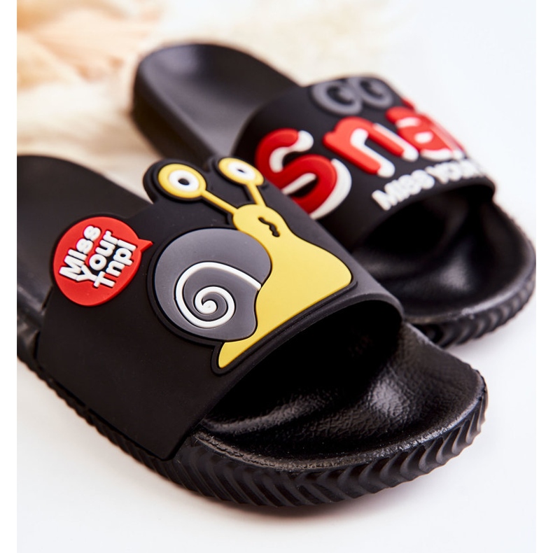 Light Children's Black Snail Slippers 1