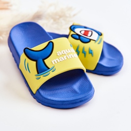 Light Children's Yellow-Blue Sharky Slippers 2