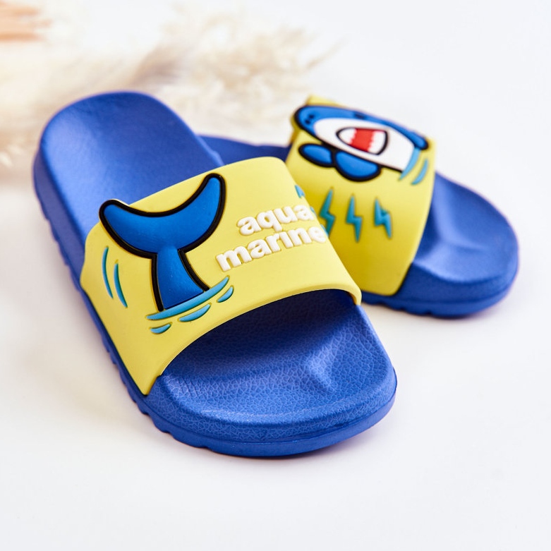 Light Children's Yellow-Blue Sharky Slippers 2