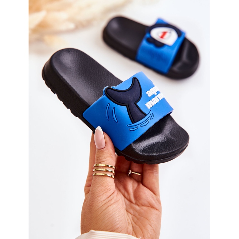 Light Children's Dark Blue Sharky Slippers black 1 Light Children's Dark Blue Sharky Slippers black 1