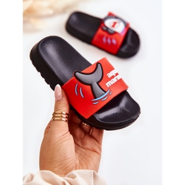 Light Children's Red and Black Sharky Slippers 1