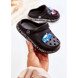 Children's Light Slippers Kroks With Black Bertis Decoration 1