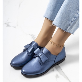 Navy blue shoes with a Korner bow 1