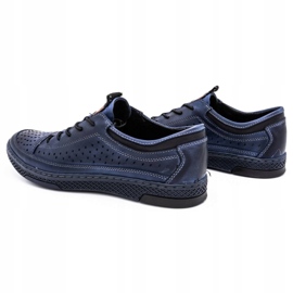 Polbut Men's leather shoes for the summer k22 navy blue 5