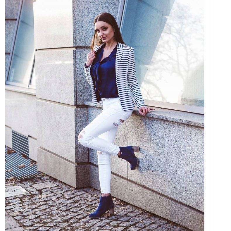 Olivier Sara Navy blue high-heeled boots 4