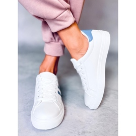 Xina WHITE / GREEN women's sneakers blue 1