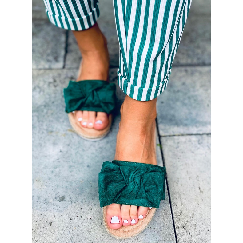 Espadrilles with a Viola Green bow 1