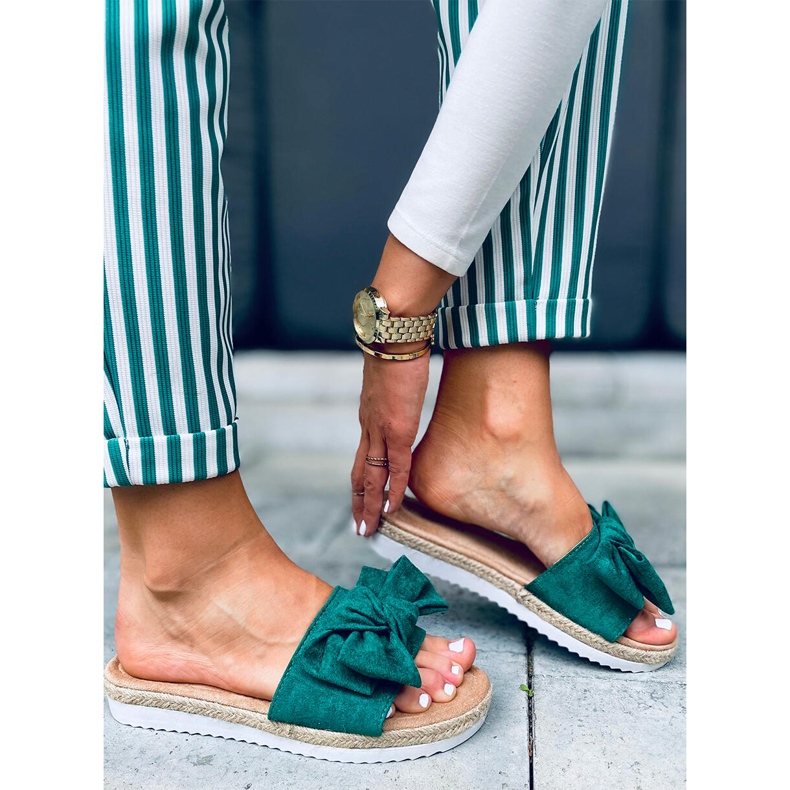 Espadrilles with a Viola Green bow 2