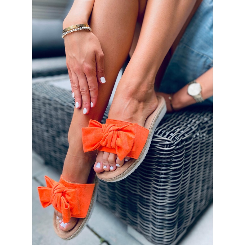 Espadrilles with a Viola Orange bow 2