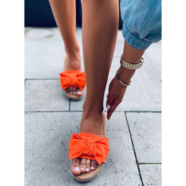 Espadrilles with a Viola Orange bow 1