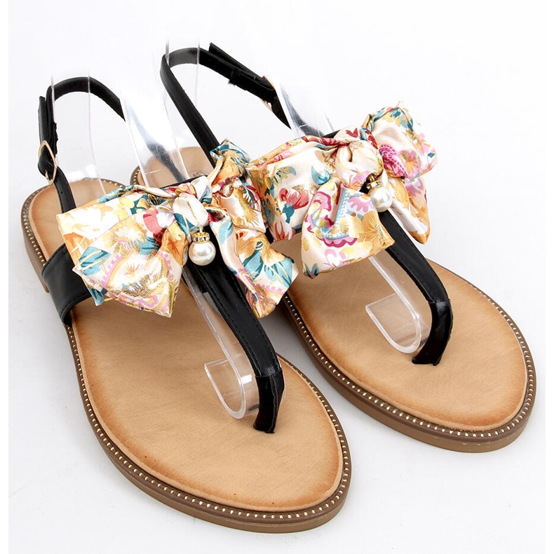 Flip-flops with a bow Odette Black 1