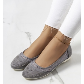 Gray ballerinas with cubic zirconia Holst silver grey 1