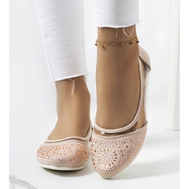 Beige semi-transparent Malene ballerinas 1