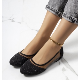 Black semi-transparent Malene ballerinas 1