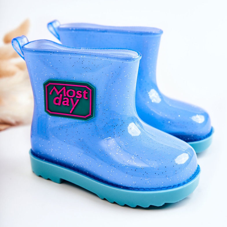 Marka niezdefiniowana Children's Blue Rain Rain Boots Brocade