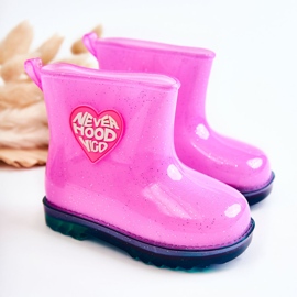 Children's Brocade Rain Boots Fuchsia pink 1