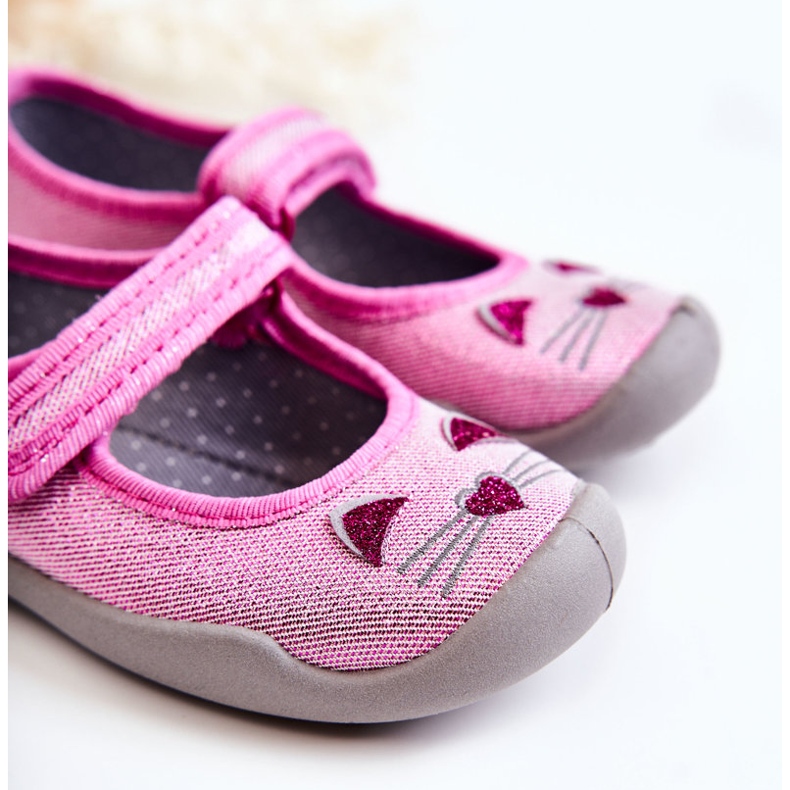 BEFADO S.A. Ballerina slippers Befado Cats 114X451 Pink-Gray 2