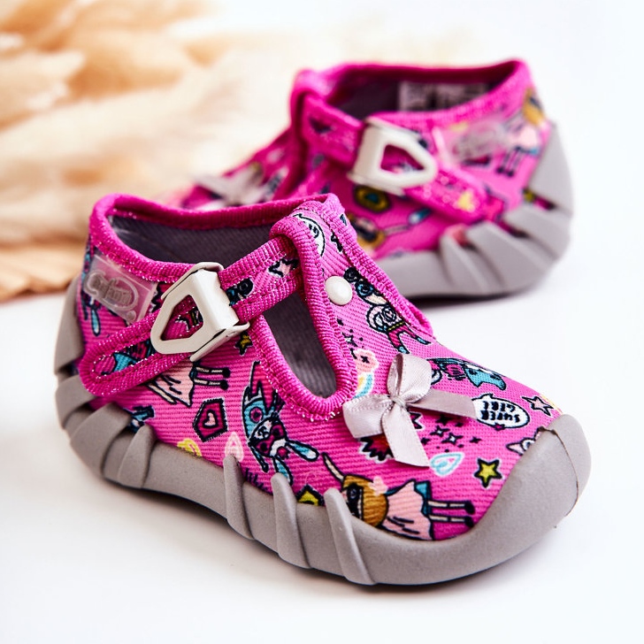 BEFADO S.A. Befado Supergirl Slippers With A Bow 110P457 Pink-Gray 2