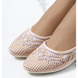 Beige ballerinas with openwork Selam decorations 1