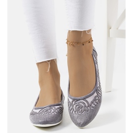 Gray ballerinas with openwork Astrid ornaments grey 1