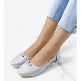 Raglan semi-transparent silver ballerinas 1
