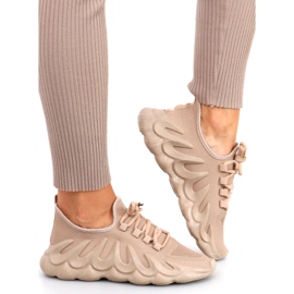Band Khaki sock sport shoes beige 1