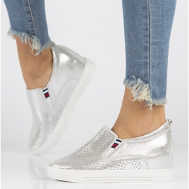 Leather shoes Filippo DP1356 / 22 Si silver 1 Leather shoes Filippo DP1356 / 22 Si silver 1