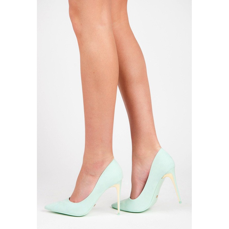 Seastar Suede pumps on a heel blue 1