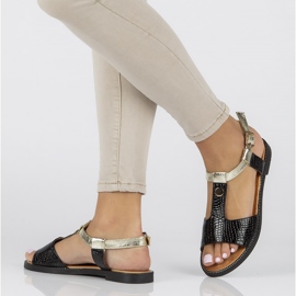 Filippo DS2099 / 22 Bk black sandals golden 1