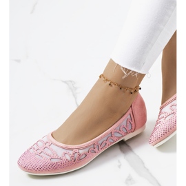 Pink ballerinas with openwork Charla decorations 1