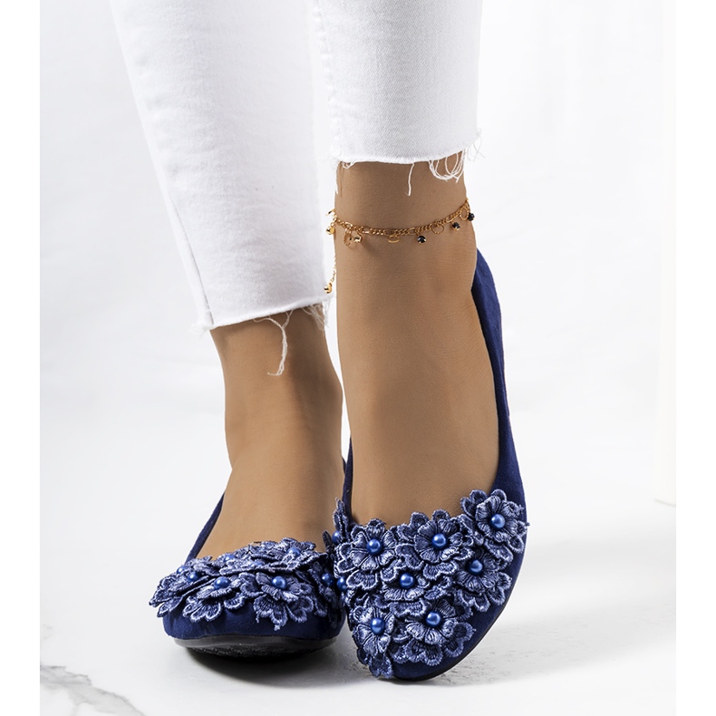 Cremin women's navy blue ballerinas 1