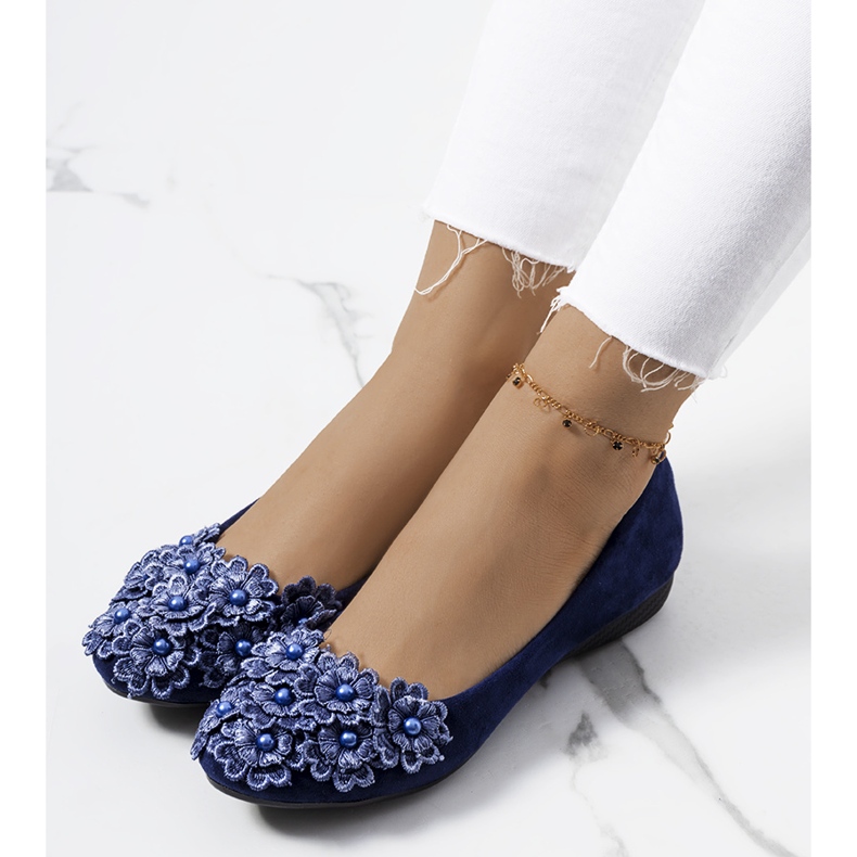 Cremin women's navy blue ballerinas 2