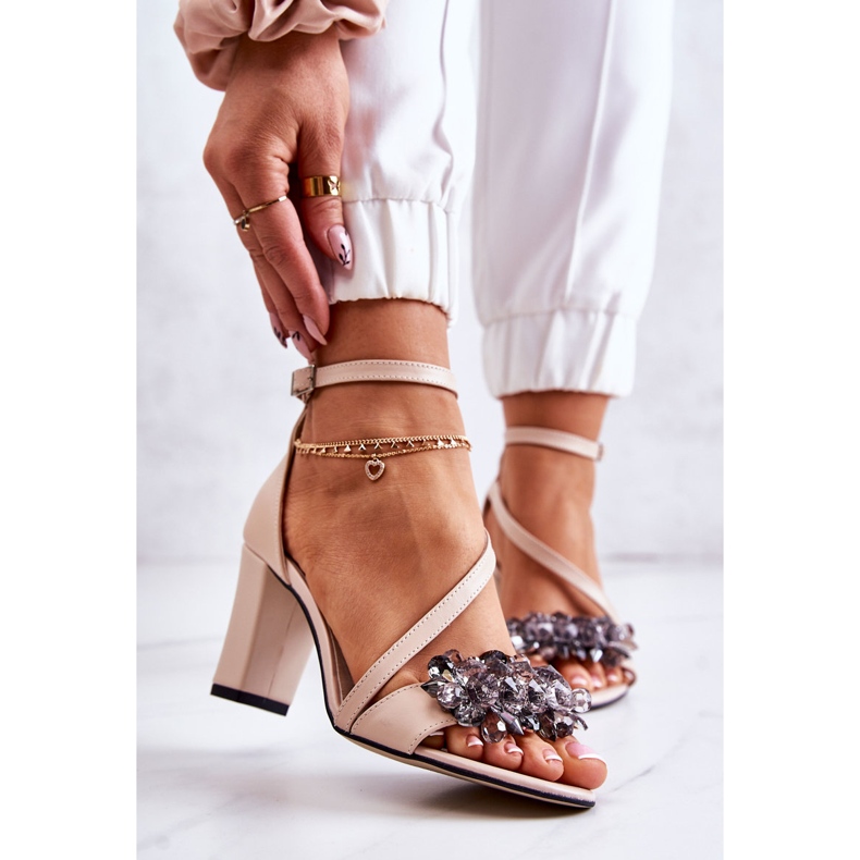 PA2 Women's Leather Sandals On High Heel Beige Torine 1 PA2 Women's Leather Sandals On High Heel Beige Torine 1