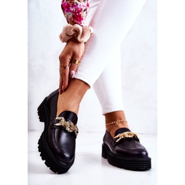 Women's Brogues Shoes Golden Leather Decoration Laura Messi 2383 Black 2 Women's Brogues Shoes Golden Leather Decoration Laura Messi 2383 Black 2