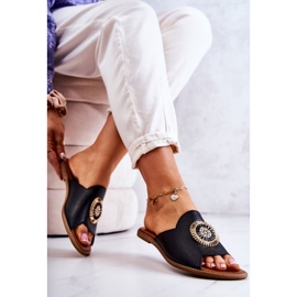 Leather Fashionable Slippers Lewski Shoes 3132 / O Black 2 Leather Fashionable Slippers Lewski Shoes 3132 / O Black 2