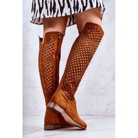 PA2 Red Arinna Suede Boots With Openwork Pattern brown 2