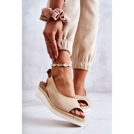 Women's Sandals On Wedge Big Star JJ276049 Beige 1 Women's Sandals On Wedge Big Star JJ276049 Beige 1