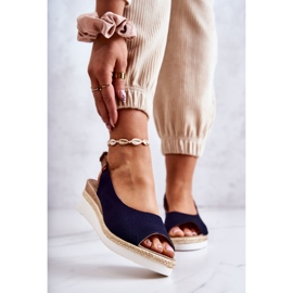 Women's Sandals On Wedge Big Star JJ276046 Navy Blue 1