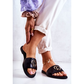 Leather Women's Slippers Nicole 2735 Black 2 Leather Women's Slippers Nicole 2735 Black 2