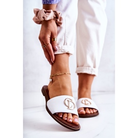 Leather Women's Slippers Nicole 2735 White 1