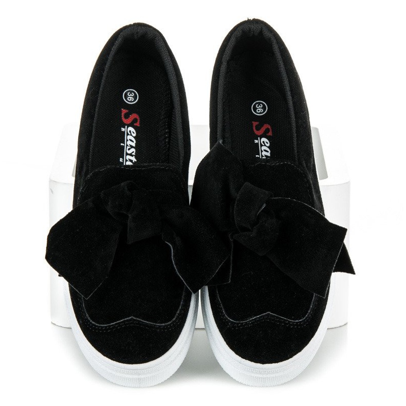 Seastar Suede sneakers with a bow black 1