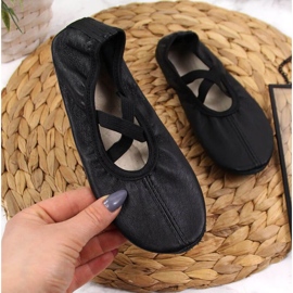 Leather ballet shoes with black elastic bands Nazo 1