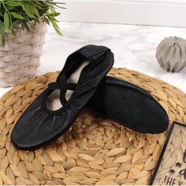 Leather ballet shoes with black elastic bands Nazo 2