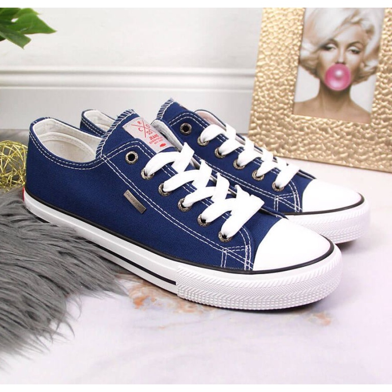 Low-cut textile Cross Jeans W JJ2R4012C navy blue sneakers 2 Low-cut textile Cross Jeans W JJ2R4012C navy blue sneakers 2