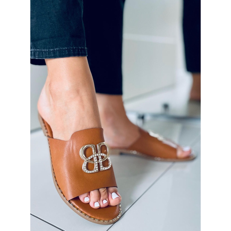 Inday Camel women's slippers brown 2