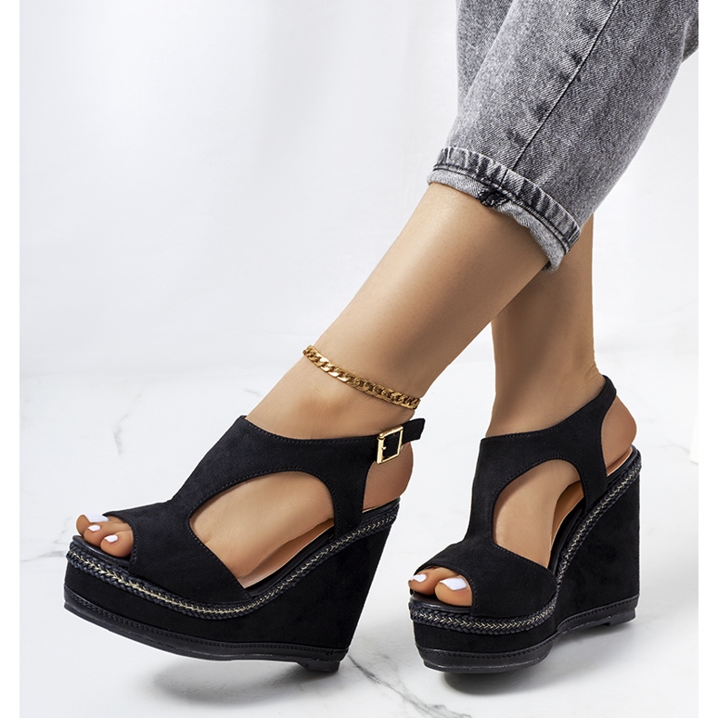 Black Zerner wedge sandals 1